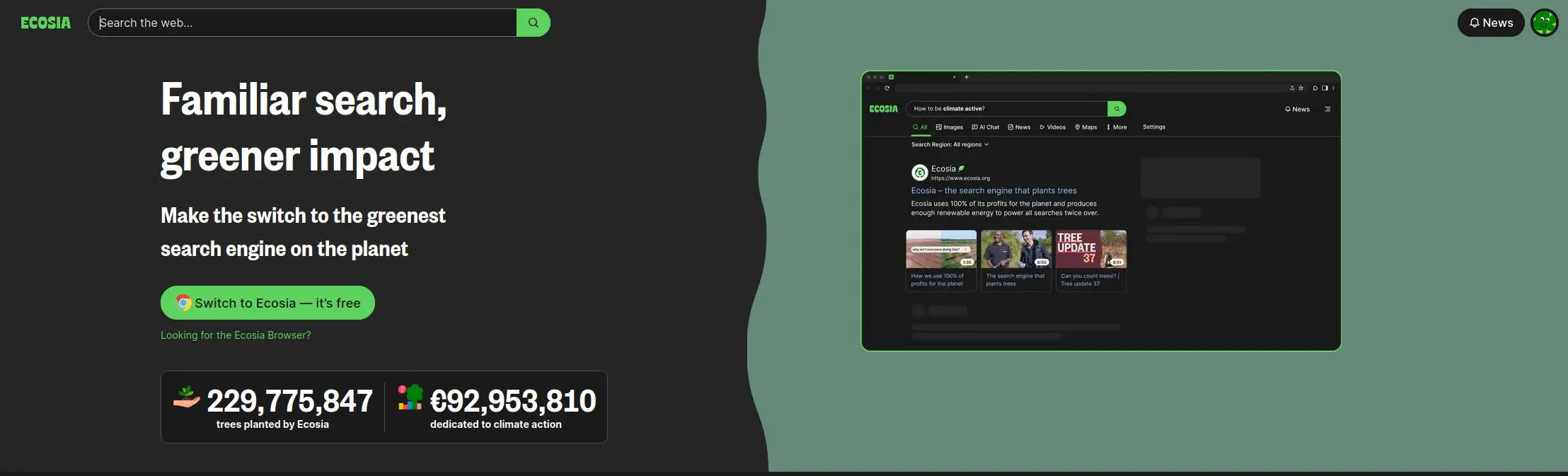 Ecosia Search Engine