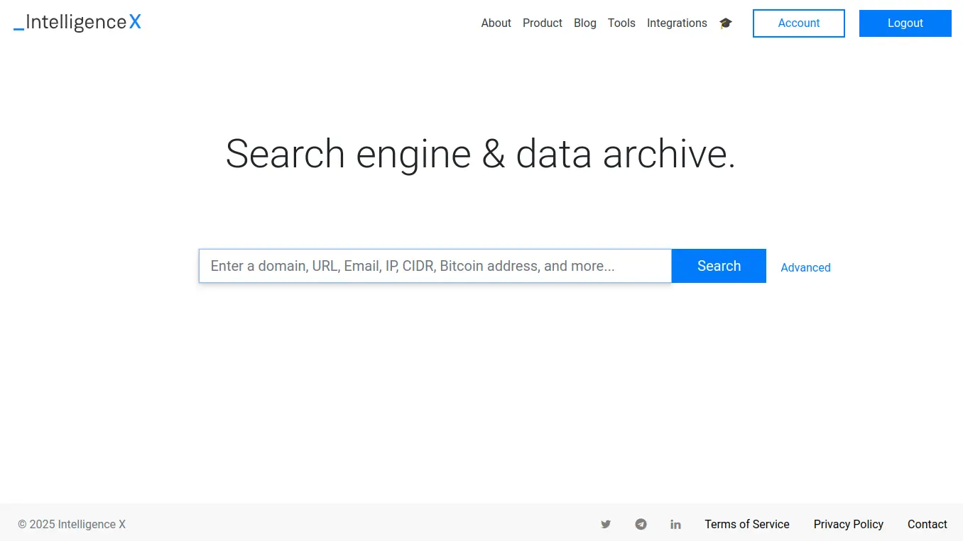 Intelligence X Search Engine and Data Archive