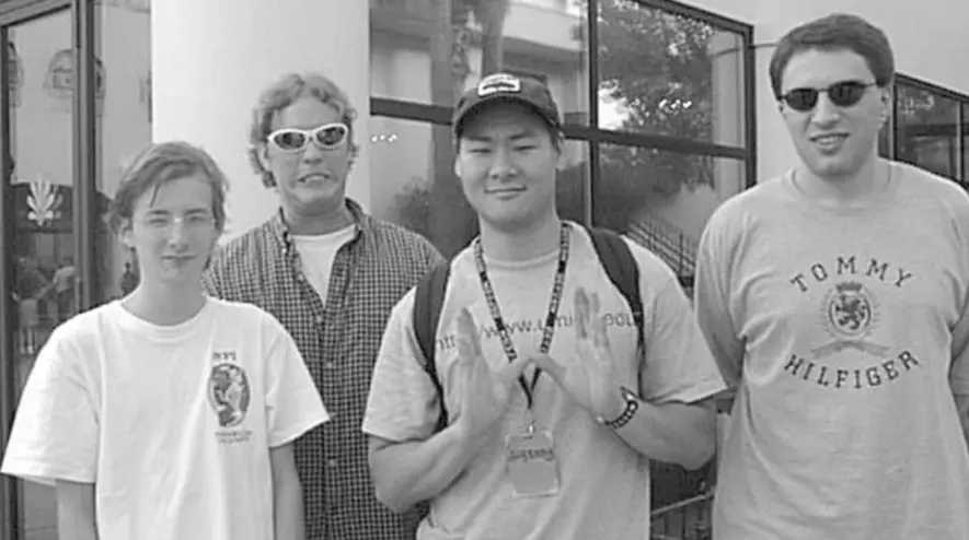 Jan Koum with friends hackers
