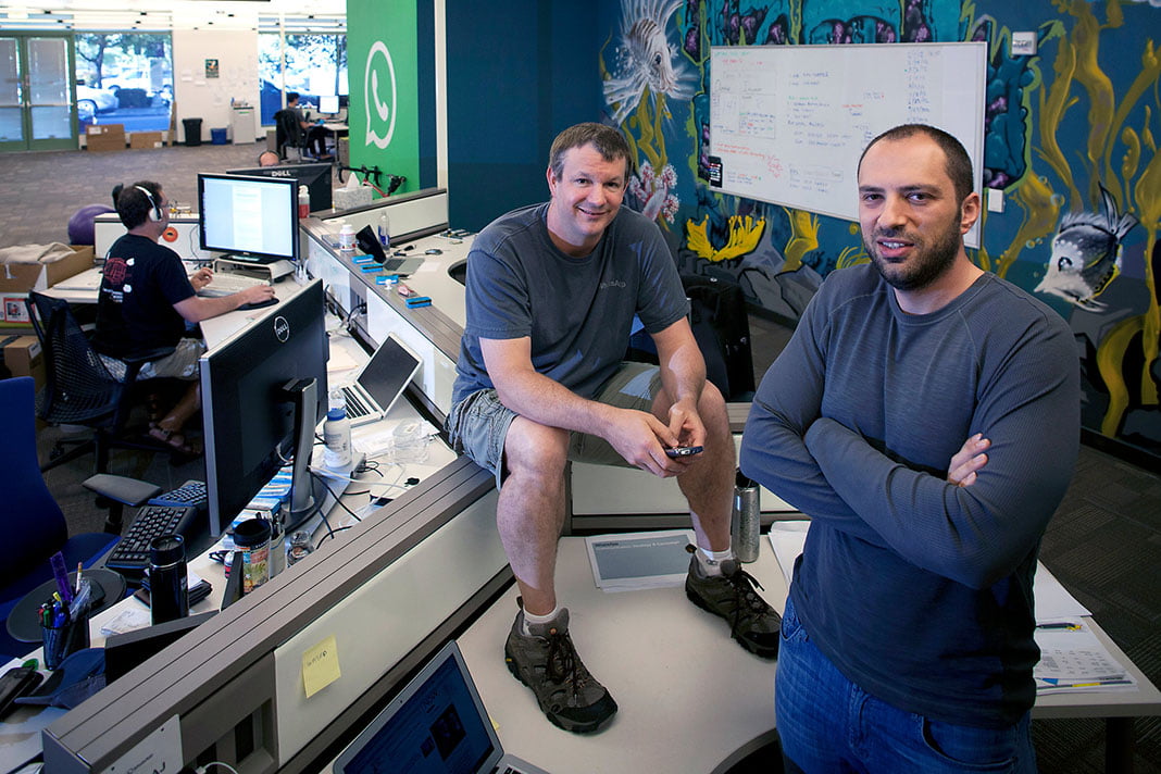Jan Koum and Brian Acton in first office Whatsapp