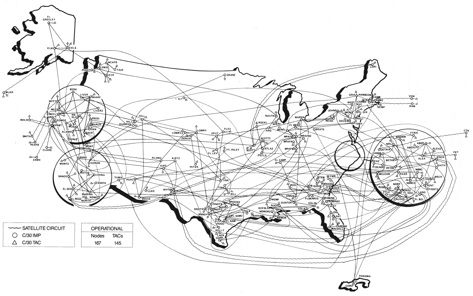 Milnet geographical map